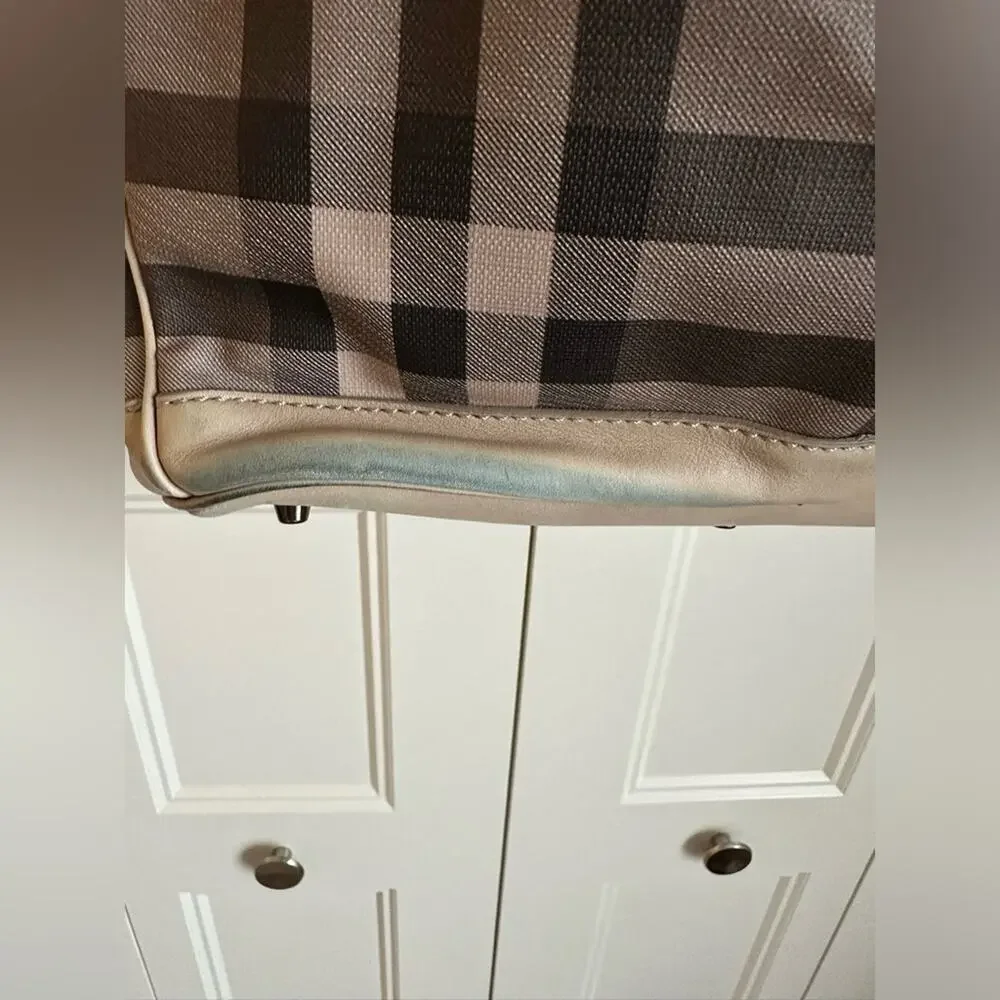 Burberry Smoked Check Medium Walden Belted Hobo Handbag